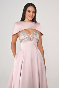 Arielle Cape Evening Dress  - Maxi - Multicolor