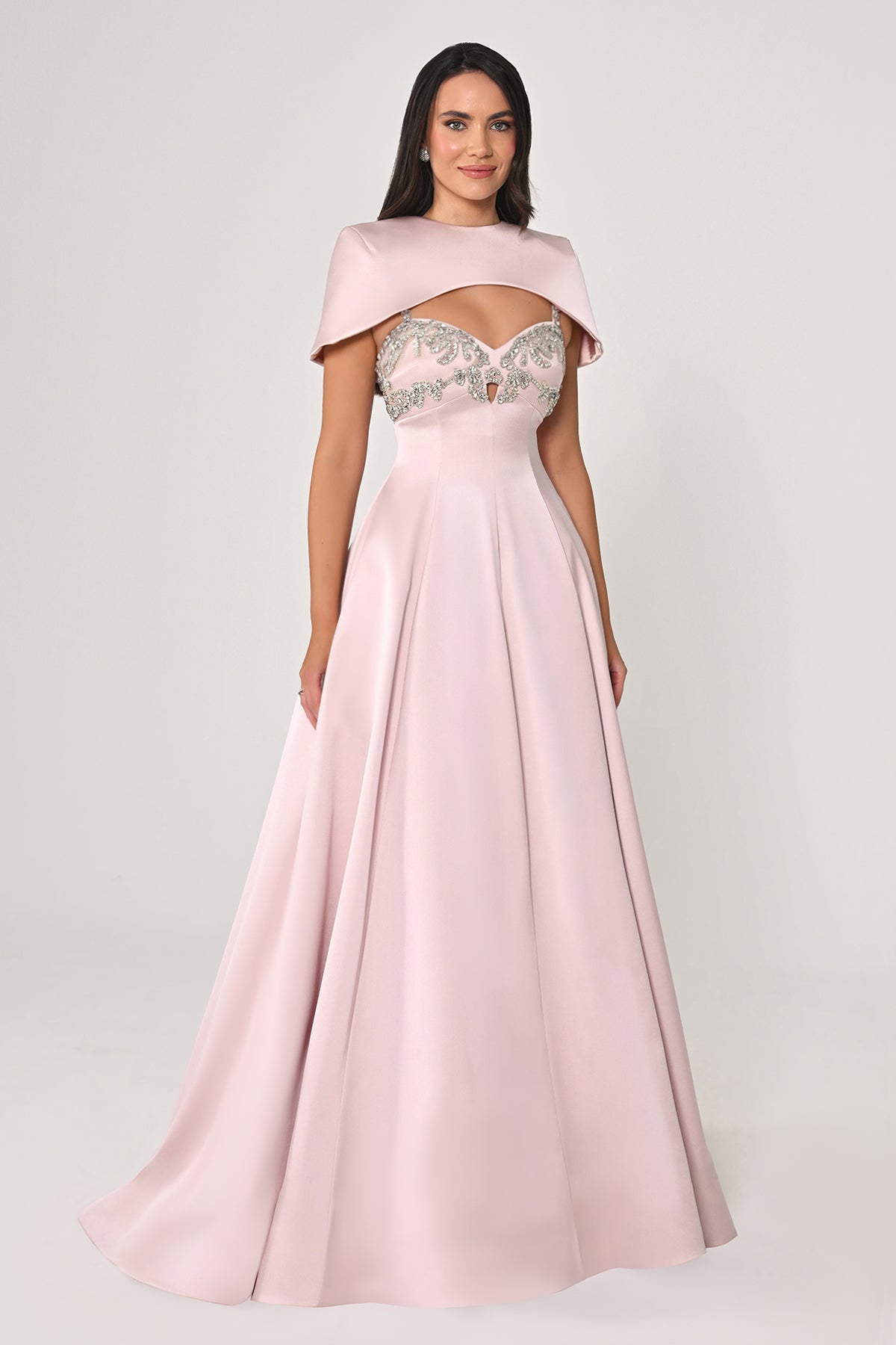 Arielle Cape Evening Dress  - Maxi - Multicolor