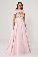 Arielle Cape Evening Dress  - Maxi - Multicolor