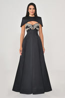Arielle Cape Evening Dress  - Maxi - Multicolor