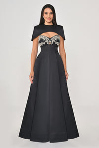 Arielle Cape Evening Dress  - Maxi - Multicolor