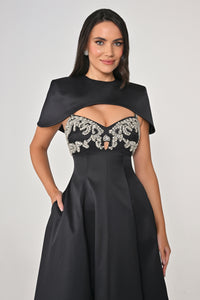 Arielle Cape Evening Dress  - Maxi - Multicolor