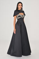Arielle Cape Evening Dress  - Maxi - Multicolor