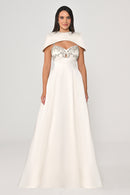 Arielle Cape Evening Dress  - Maxi - Multicolor