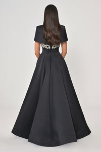Arielle Cape Evening Dress  - Maxi - Multicolor