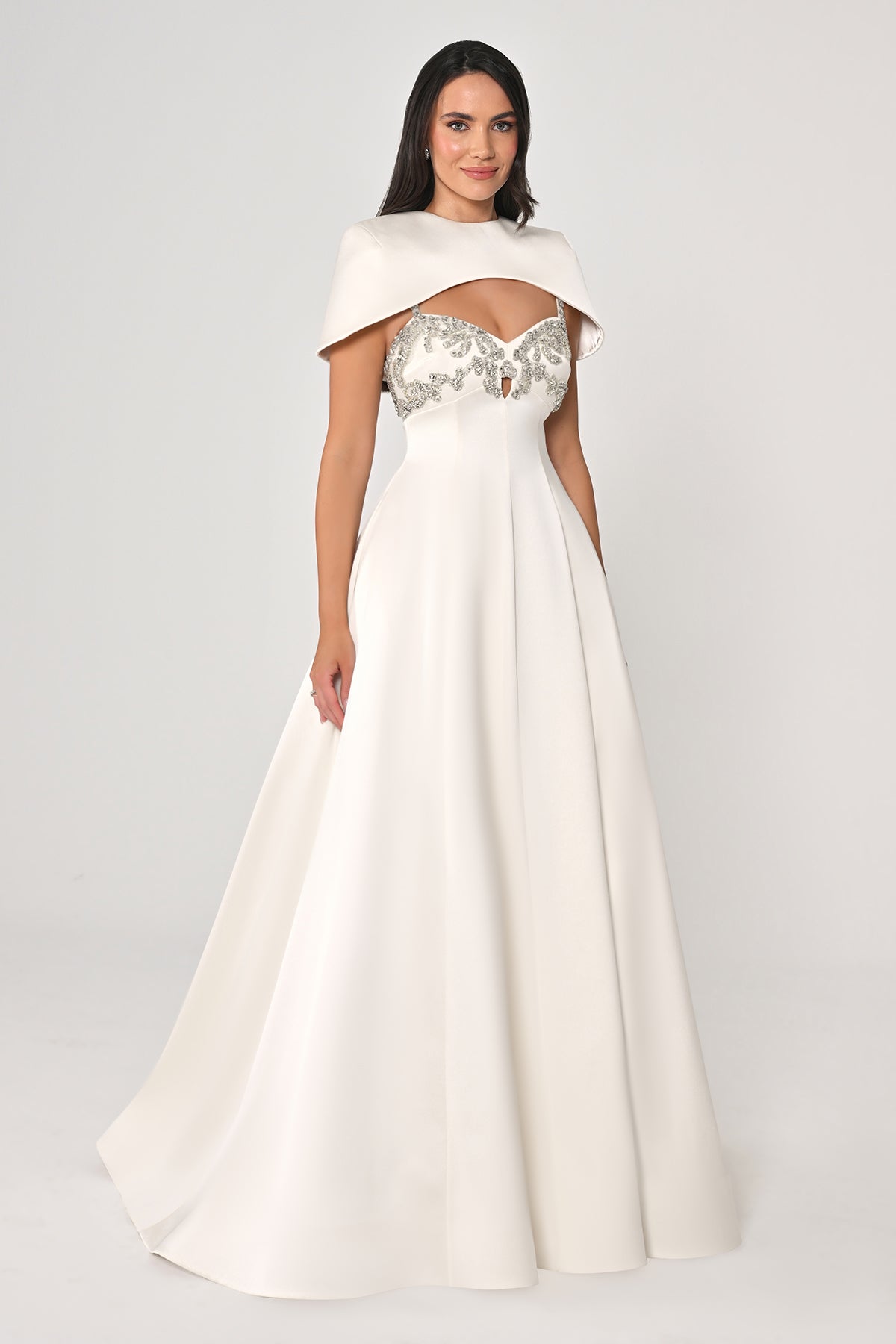 Arielle Cape Evening Dress  - Maxi - Multicolor