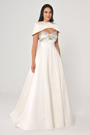 Arielle Cape Evening Dress  - Maxi - Multicolor