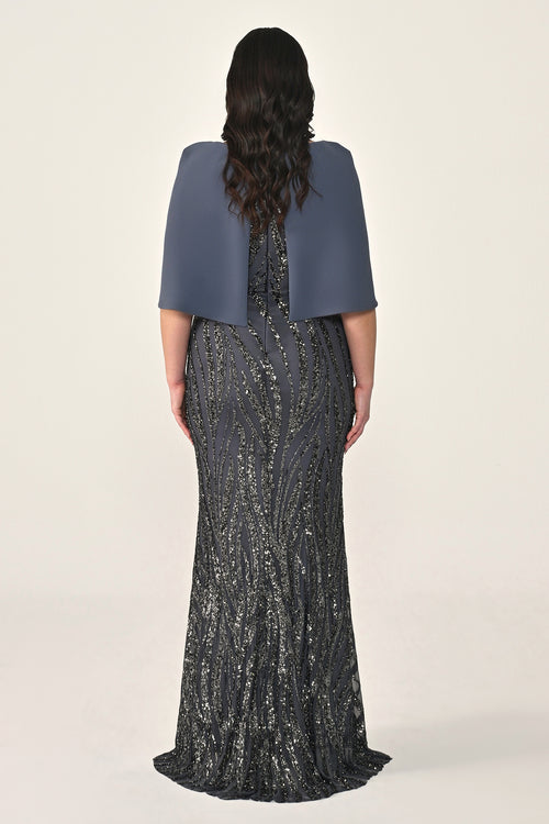 Plus Size - Veloura Cape Dress - Maxi