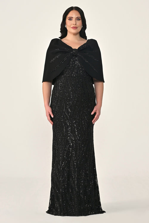 Plus Size - Veloura Cape Dress - Maxi