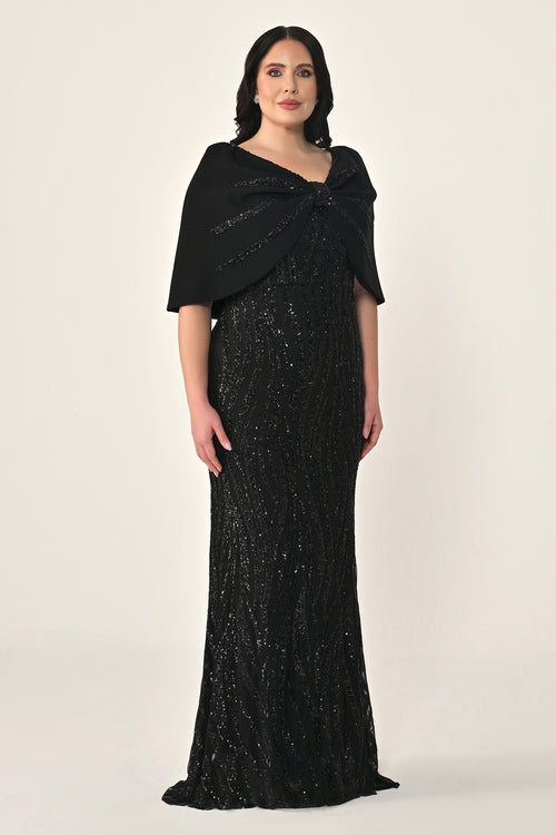 Plus Size - Veloura Cape Dress - Maxi