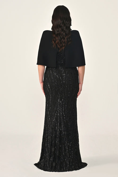 Plus Size - Veloura Cape Dress - Maxi