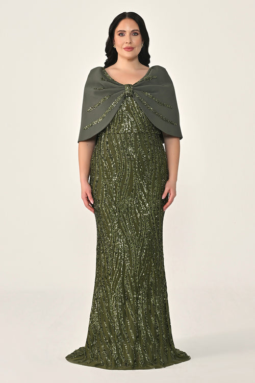 Plus Size - Veloura Cape Dress - Maxi