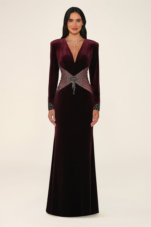Marceline Dress - Velvet - Maxi