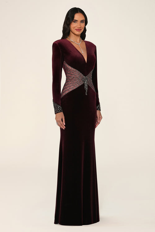 Marceline Dress - Velvet - Maxi