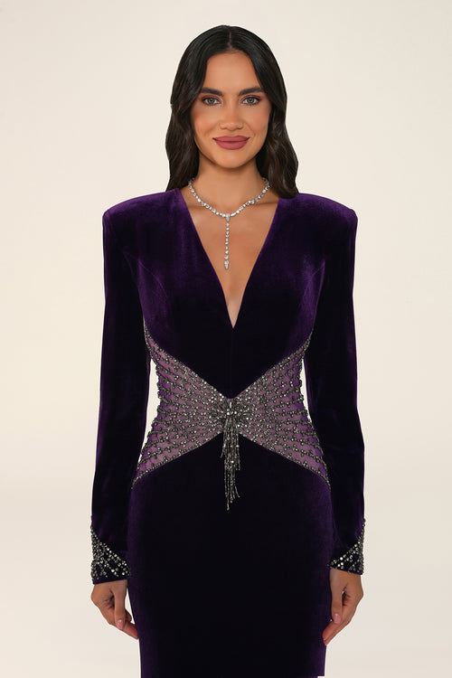 Marceline Dress - Velvet - Maxi