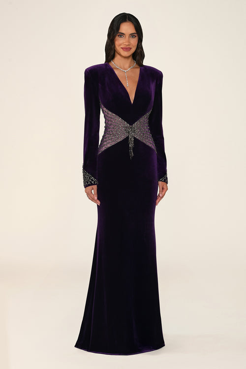 Marceline Dress - Velvet - Maxi