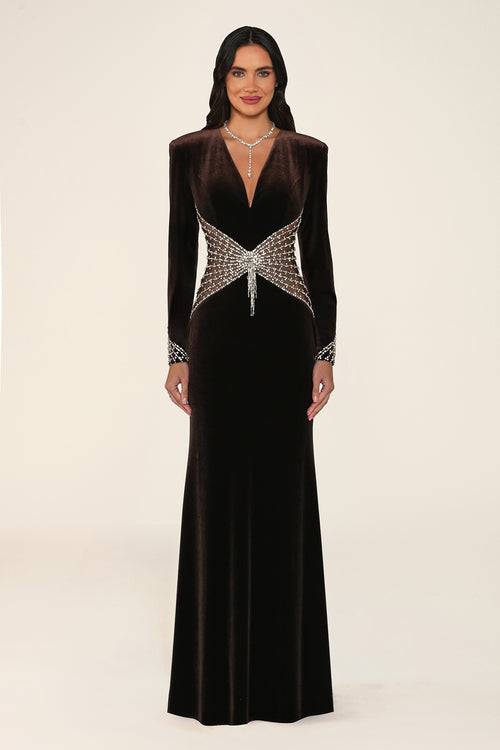 Marceline Dress - Velvet - Maxi