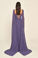 Evania Draped Cape Dress - Maxi - Multicolor