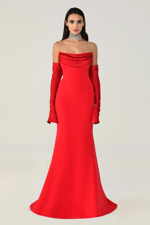 Sofia Crepe Evening Dress - Maxi - Multicolor