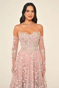 Florielle Lace Dress - Maxi - Pink