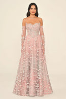 Florielle Lace Dress - Maxi - Pink
