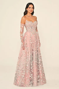 Florielle Lace Dress - Maxi - Pink