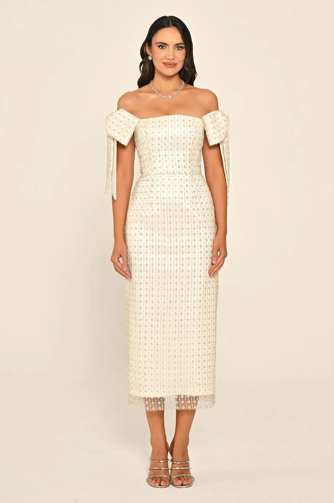 Asteria Bow -  Midi - Offwhite