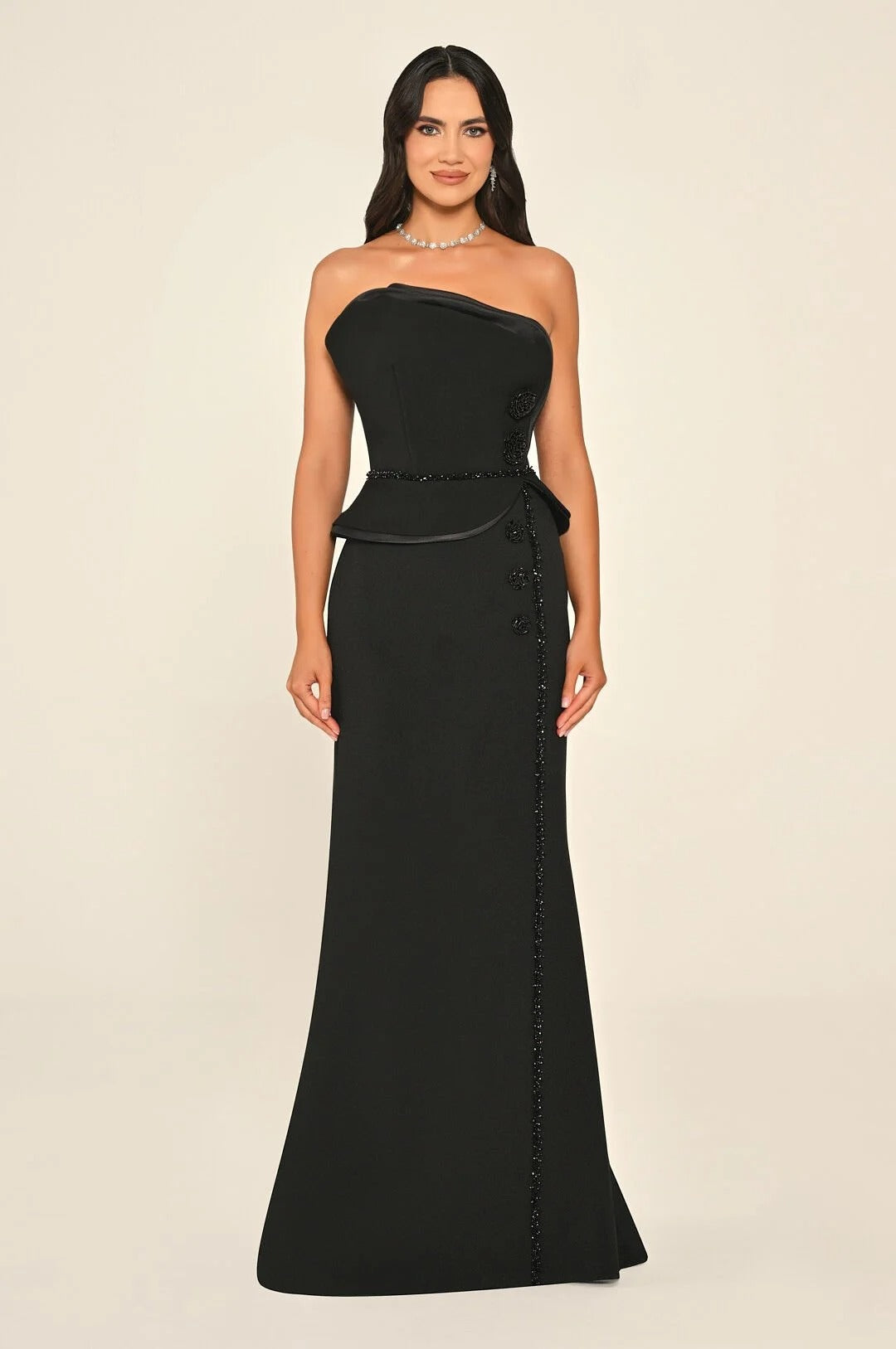 Velora Noir Dress - Maxi - Black