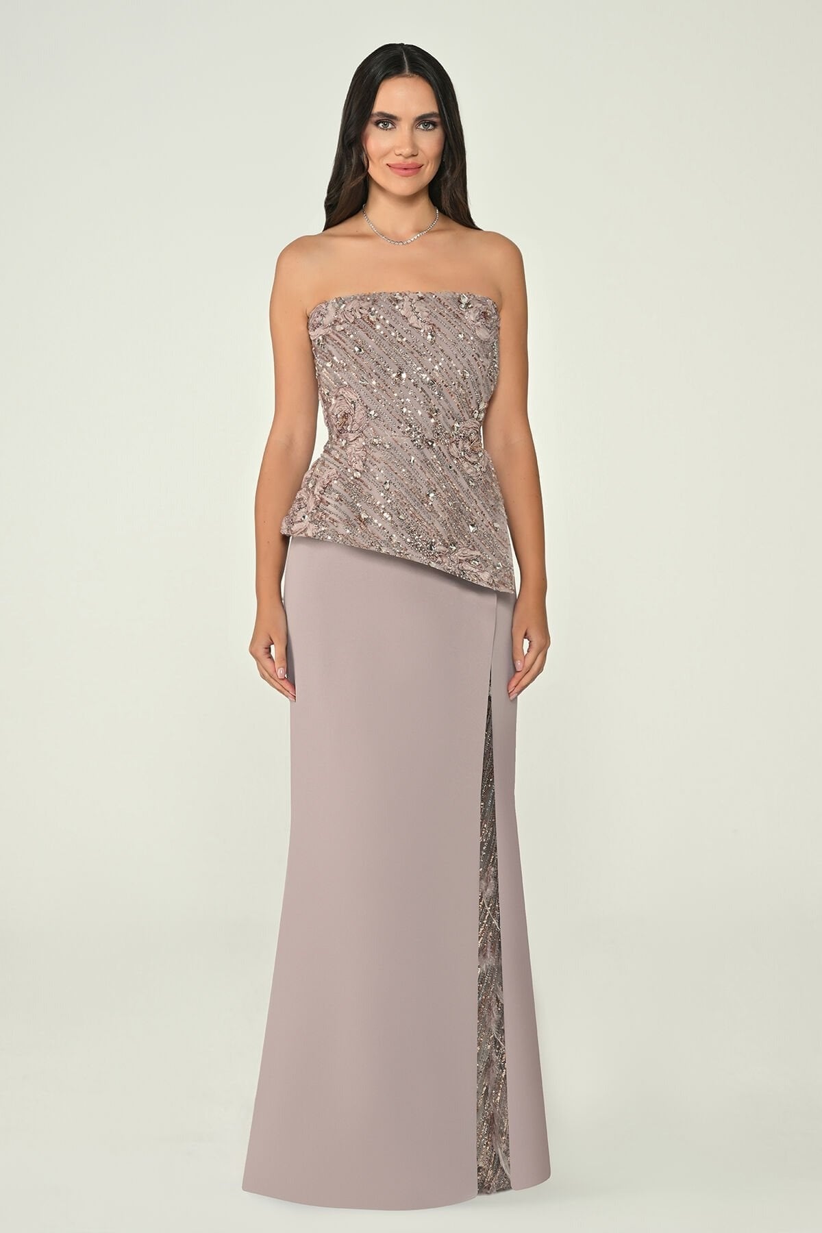 Plus Size - Shimmer Dress  - Maxi - Multcolor