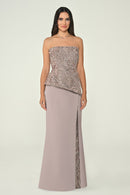 Plus Size - Shimmer Dress  - Maxi - Multcolor