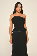 Velora Noir Dress - Maxi - Black