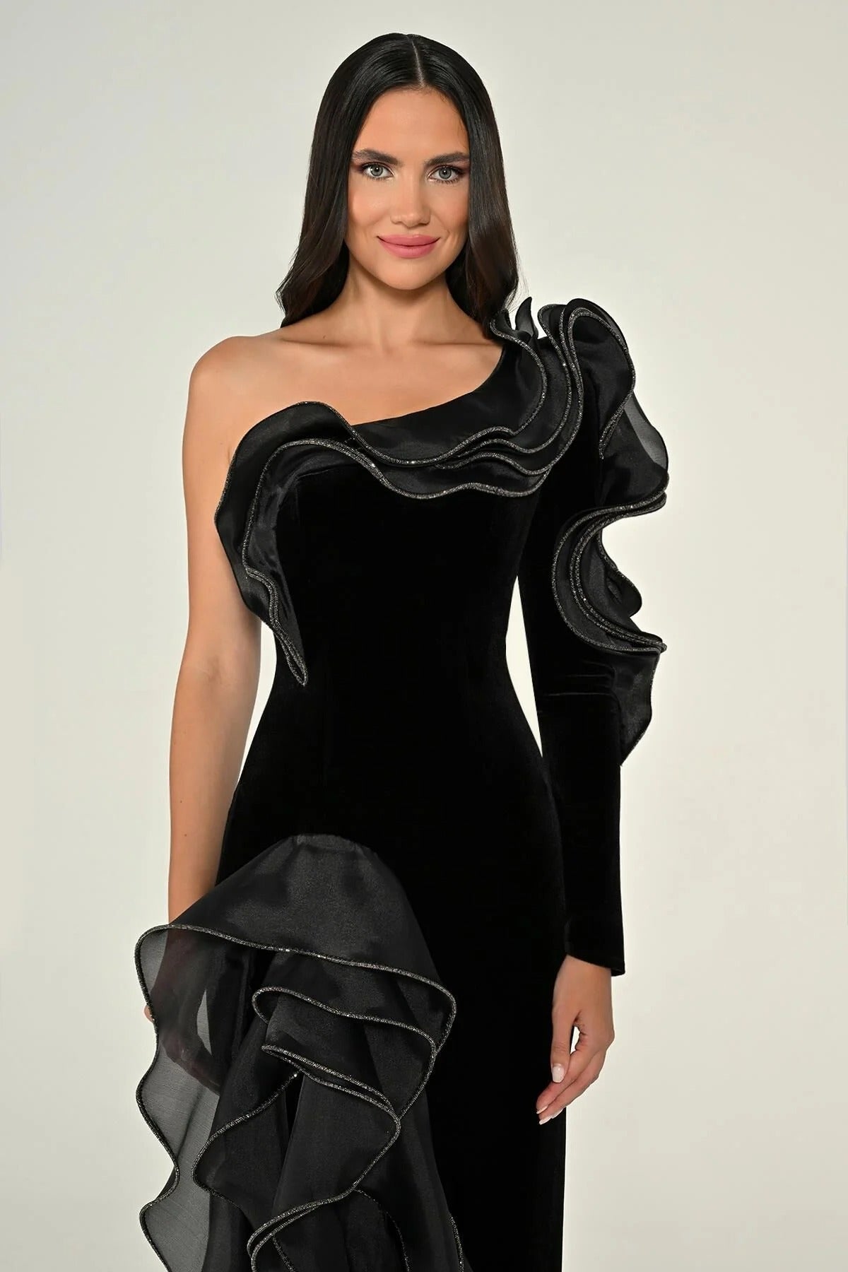 Raffaella Dress - Maxi - Velvet - Black