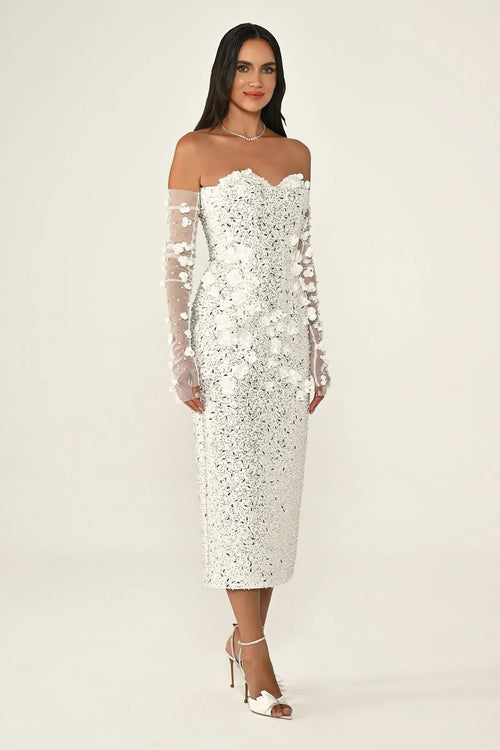 The Bride Dress - Midi - White