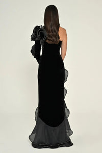 Raffaella Dress - Maxi - Velvet - Black