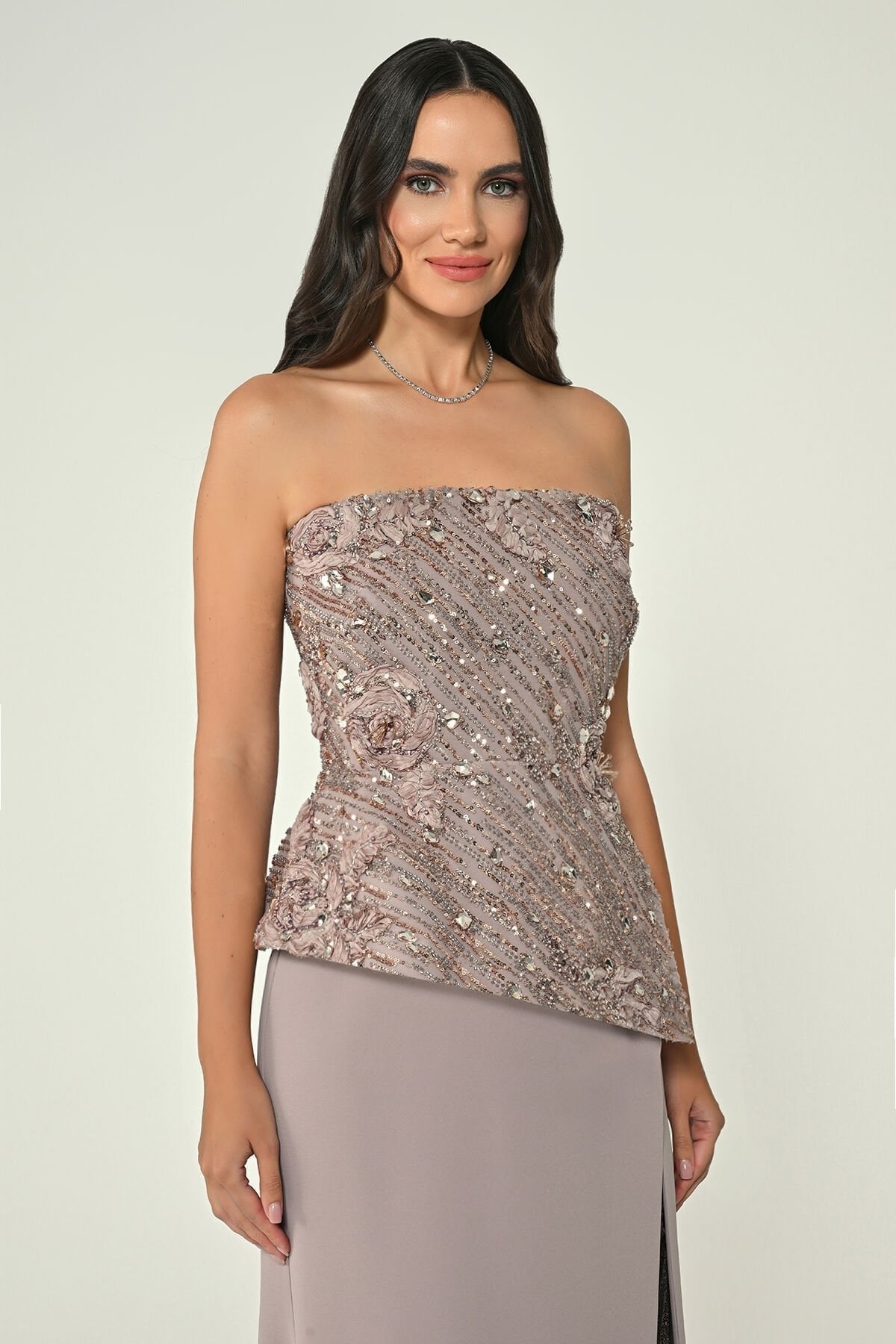Plus Size - Shimmer Dress  - Maxi - Multcolor