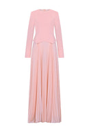 Elegant Pleated Dress - Maxi - Multicolor