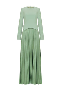 Elegant Pleated Dress - Maxi - Multicolor