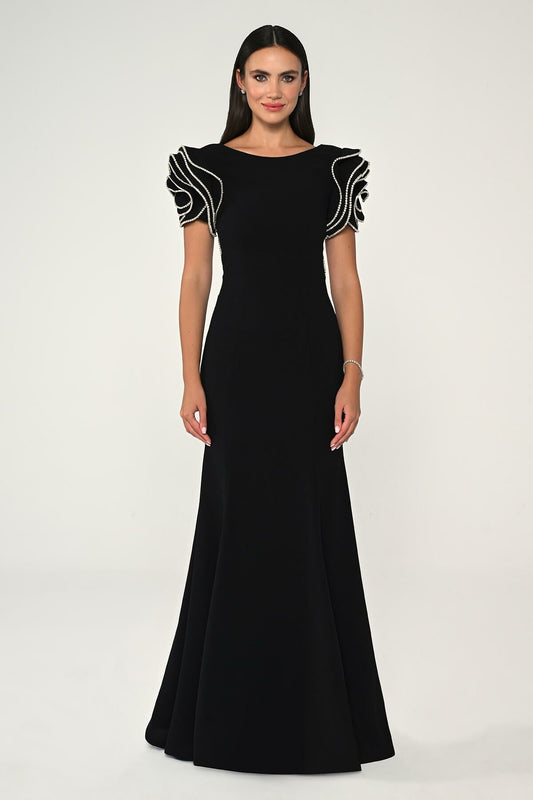 Flower Astra Maxi Dress - Black