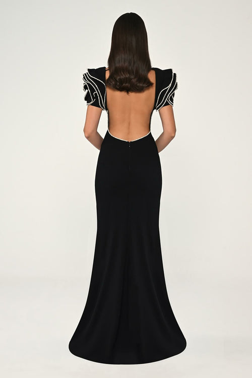 Flower Astra Maxi Dress - Black