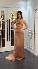 Valencia Satin Dress - Maxi - Multicolor