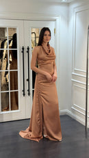 Valencia Satin Dress - Maxi - Multicolor