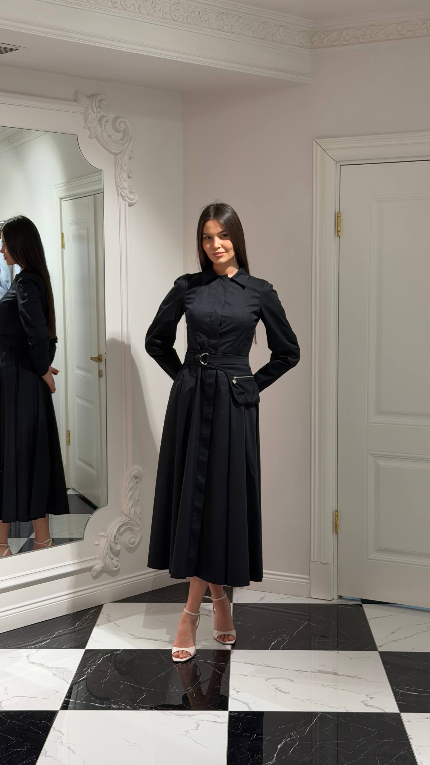 Elara Belted Dress - Maxi - Multicolor