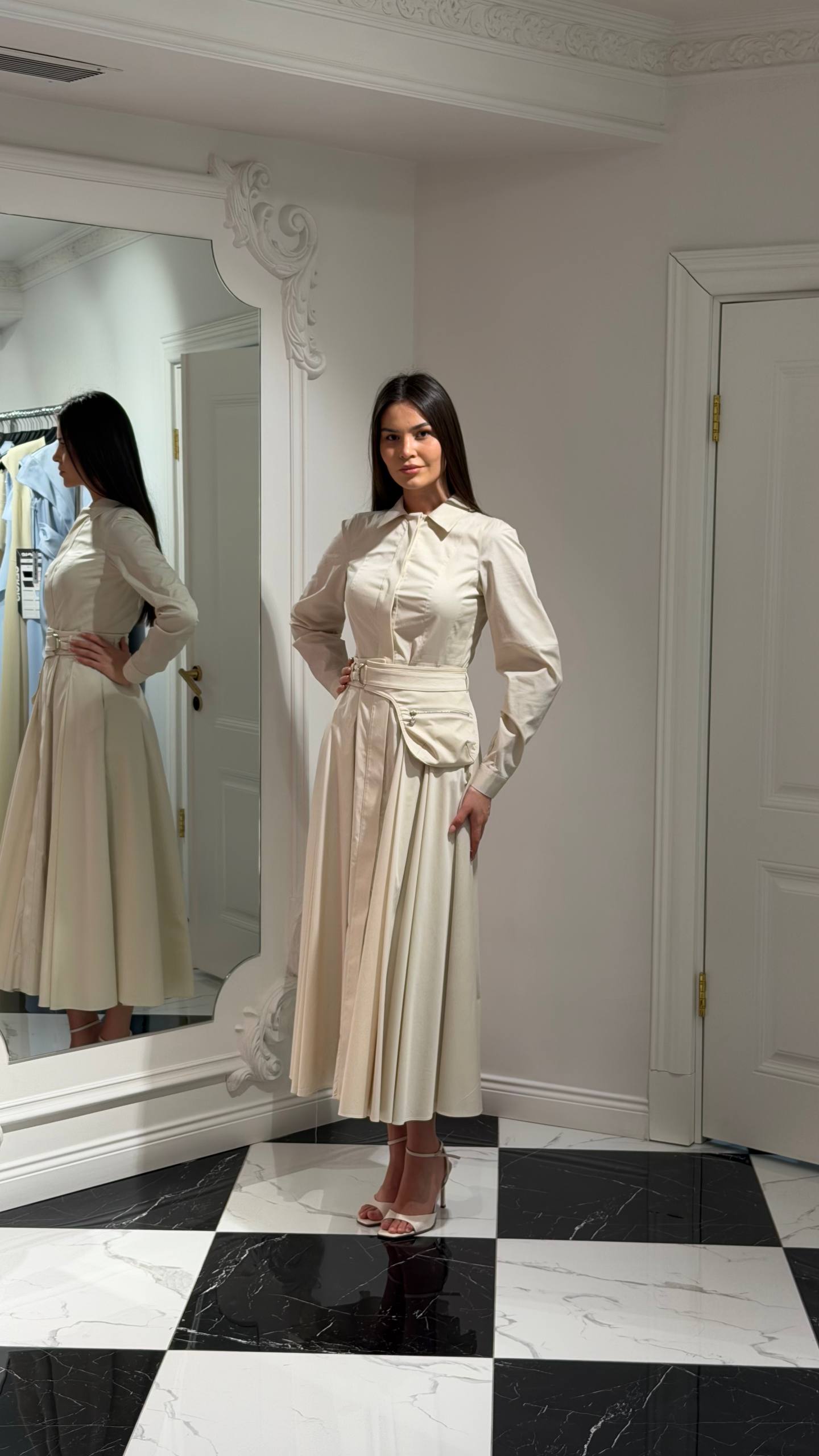 Elara Belted Dress - Maxi - Multicolor