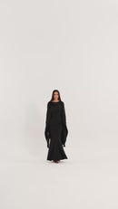 Plus Size Cape Dress - Maxi - Black