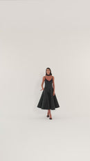 Camille Dress - Midi - Black & White
