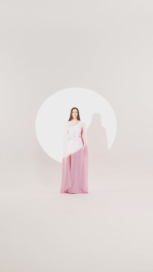 Cape Embroidered Dress - Maxi