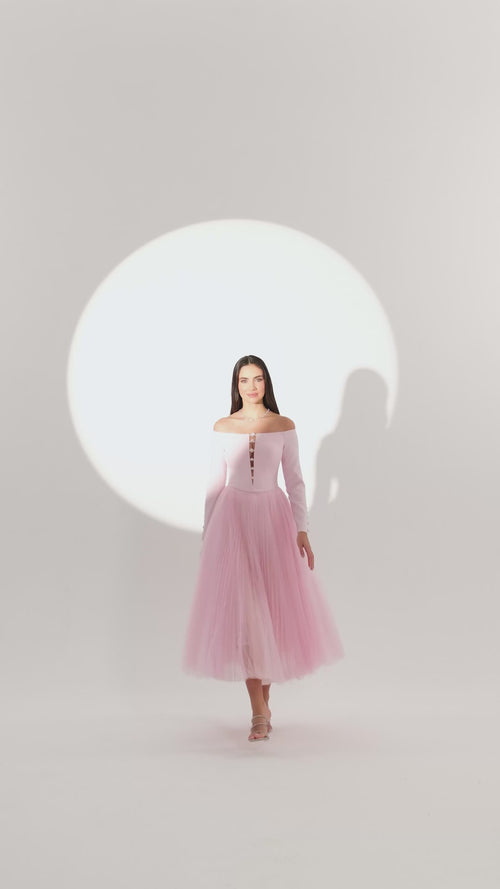 Jalila Dress - Midi - B & W