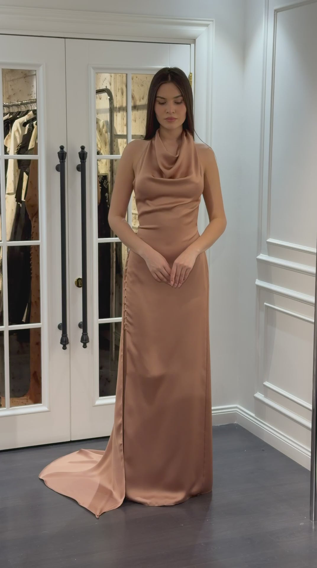 Valencia Satin Dress - Maxi - Multicolor