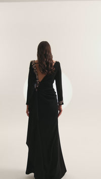 Noir Diadem Dress - Maxi - Black