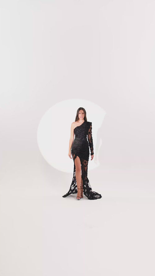 Obsidian Bloom Dress - Maxi